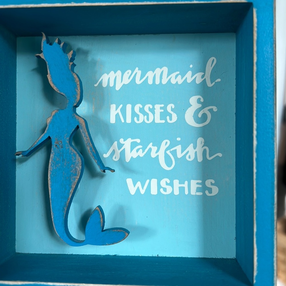 Plaque- mermaid kisses and starfish wishes